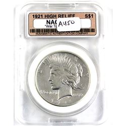 1921 USA One Dollar  NAC  Certified AU-50