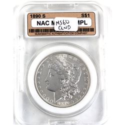 1890-S USA Morgan Dollar NAC Certified MS-60 (Cleaned)