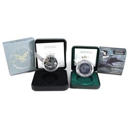 1997 Canada $1 10th Anniversary of the Loon - Flying Loon & 2002 $5 Anniversary Loon Hologram Silver
