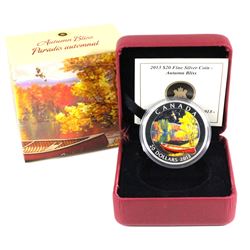 2013 Canada $20 Autumn Bliss Fine Silver Coin. (TAX Exempt)