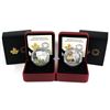 Image 1 : 2015 Canada $20 Baby Animals Fine Silver Coins - Burrowing Owl & Mountain Goat. 2pcs (TAX Exempt)