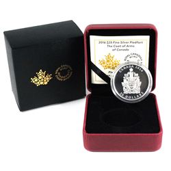 2016 Canada $25 Piedfort - Canadian Coat of Arms Fine Silver Coin. (TAX Exempt)