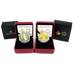 2014 Canada $20 Maple Canopy - Spring Splendour & Autumn Allure Fine Silver Coins. 2pcs (TAX Exempt)