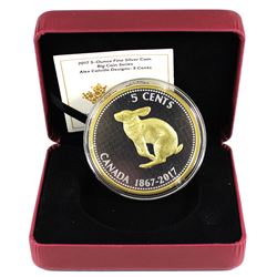 2017 Canada 5-cent Big Coin - Alex Colville Designs 5oz Fine Silver Coin with Gold Plating. (TAX Exe
