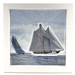 Canadian Heritage Mint Issue: 100 Gram Canada Coloured Bluenose Shaped .9999 Fine Silver in Capsule 