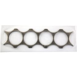 25-cent Canada Planchet Strip of 4 Complete Coin Punches. Strip is magnetic and weighs 10.5 grams.*S