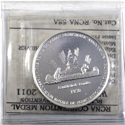2011 Royal Canadian Numismatic Association (RCNA)  Windsor .999 Silver 1oz Medal (Tax Exempt)