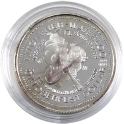 1984 Kitchener-Waterloo .999 Fine Silver Oktoberfest $1.00 Token. Coin is lightly toned(Tax Exempt)