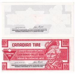 Printing Error! Pair of Canadian Tire 10-cent & $1 Paper Money with printing errors. 2pcs