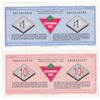 Image 2 : Printing Error! Pair of Canadian Tire 10-cent & $1 Paper Money with printing errors. 2pcs
