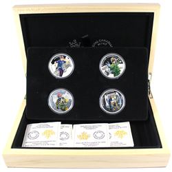 2016 Canada $15 National Heroes 4-coin Fine Silver Set & Deluxe Box (Tax Exempt)