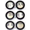 Image 1 : 6x 1974 Royal Mint Churchill Sterling Silver Medallions in Capsules. Each medallion depicts a differ