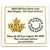 Image 3 : 2020 Canada $50 Real Shapes - The Coat of Arms Fine Silver Coin (Tax Exempt). Coin comes encapsulate
