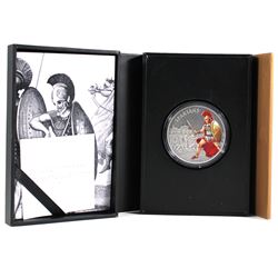 2016 Niue $2 Warriors of History Series - Spartans Coloured and Antiqued 1oz Fine Silver Coin. Limit