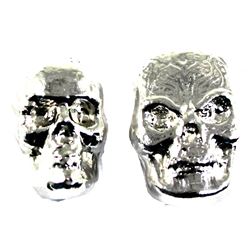 Pair of Beaver Bullion 1oz .999 fine silver Skulls. 2pcs
