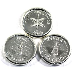 3x Beaver Bullion 1oz Merry Christmas .999 fine silver ( Tax Exempt)