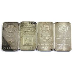4x Vintage 1oz .999 Engelhard Bars (Large E in World & Maple Leaf variety) (Tax Exempt) you will rec