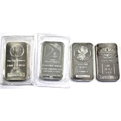 4x 1oz .999 Fine silver bars ( Tax Exempt), lot includes a sunshine mint, Vintage Engelhard, Pan Ame