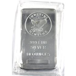 Sunshine Mint 10oz. Fine Silver Bar (Tax Exempt)