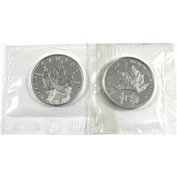 Pair of 2008 Canada $5 1oz Silver maple Leaf in original pliofilm (Tax Exempt). You will receive one