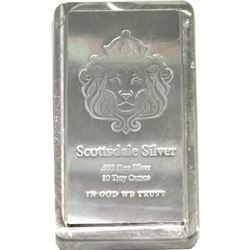 10oz Scottsdale .999 fine silver bar( Tax Exempt)