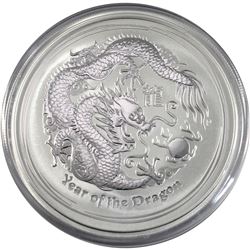 2012 Australia $2 Year of the Dragon 2oz Fine Silver Coin (TAX Exempt).