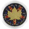 Image 1 : 2017 Canada $5 Coloured blue kaleidoscope with Gold Plating 1oz Fine Silver Maple (Tax Exempt)