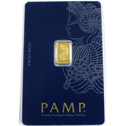 PAMP Suisse 1g .999 Gold Lady Fortuna Bar in Original Package (No Tax)