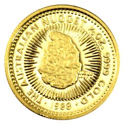 1988 Australia $15 1/10oz .9999 Gold Nugget coin( Tax Exempt)