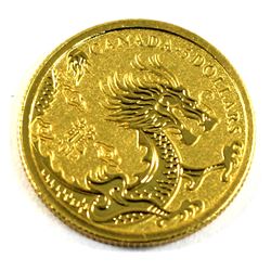 2012 Canada $5 Year of the Dragon 1/10oz. $5 Pure Gold Coin (No Tax)