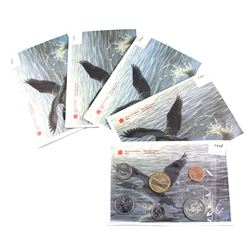 1992,1993,1994, 1995 & 1996 Canada Proof-like uncirculated set. 5pcs