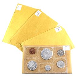 1963,1964,1965 pointed & 1966 Canada Proof-like uncirculated set. 4pcs