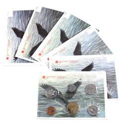1991-1996 Canada Proof-like uncirculated set. 6pcs