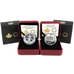 Pair of 2017 Canada Commemorative proof Silver dollars (Tax Exempt). Lot includes the 2017 Special e