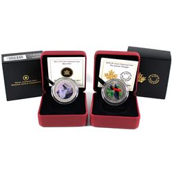 2013 Barn Owl & 2014 Scarlet Tanager Coloured 25-cent coins with all original packaging. 2pcs