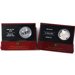 2005 $5 the end of the second world war & 2005 Canadian $10 Year of the Veteran Proof Silver Coin.  