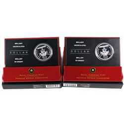 Pair of 2006 Canada Brilliant Uncirculated silver dollars (Tax Exempt) 2pcs