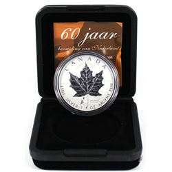2005 Canada Netherlands Tulip Privy Mark 1oz. Silver Maple Leaf in Original Black Display Box with C