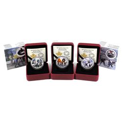 2017 Canada $10 Passion To Play NHL Fine Silver Coins - Vancouver Canucks, Ottawa Senators & Edmonto