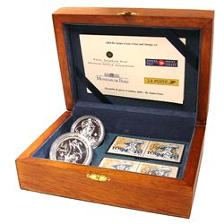 2004 Canada Ile Sainte-Croix 2-Coin and Stamp Set.