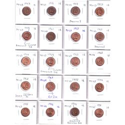 1947-2012 Canada  1-cent coins: lot includes various grade from MS-62  up to MS-65,  lot contains ma