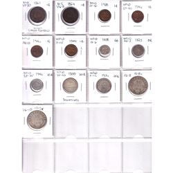 1861-1944 Nova Scotia/Newfoundland coins. Lot includes :  1861 Nova Scotia Large Rosebud 1-cent, 186
