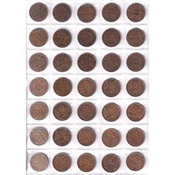 1920-2012 Canada 1-cent Collection uni-safe blue album . You will receive one of each date  from 192