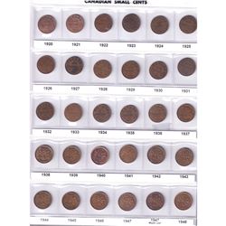 1920-2012 Canada 1-cent Collection uni-safe brown album . You will receive one of each date  from 19