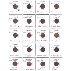 1937-1940 Germany 1 Reich pfennig  grade appear to be from EF to MS condition.  Please view scan for