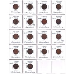 1937-1940 Germany 2 Reich pfennig grade appears to be from VF to MS condition. Please view scan for 