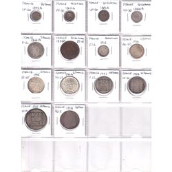 Lot of 14x France coins dated between 1842 and 1938. lot also includes a 1728 France 1/2 ECU. please