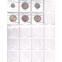 1903B-1966B Switzerland Half franc to 5 France from Fine to AU condition. Please view scan for detai