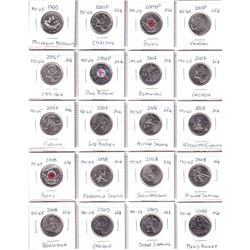 1999-2000 Canada Commemorative 25-cent coins including 1999 millennium medallion, 2004,2008, 2010 & 