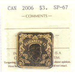 2006 Canada $3 Square Beaver ICCS Certified SP-67